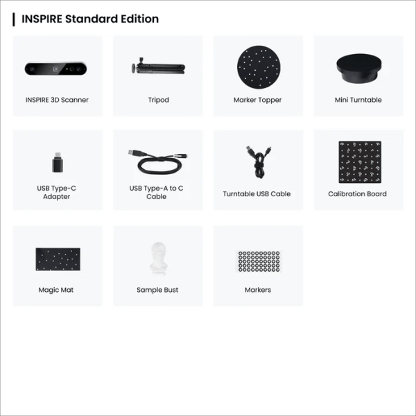 Revopoint Inspire 3D Scanner Packing List